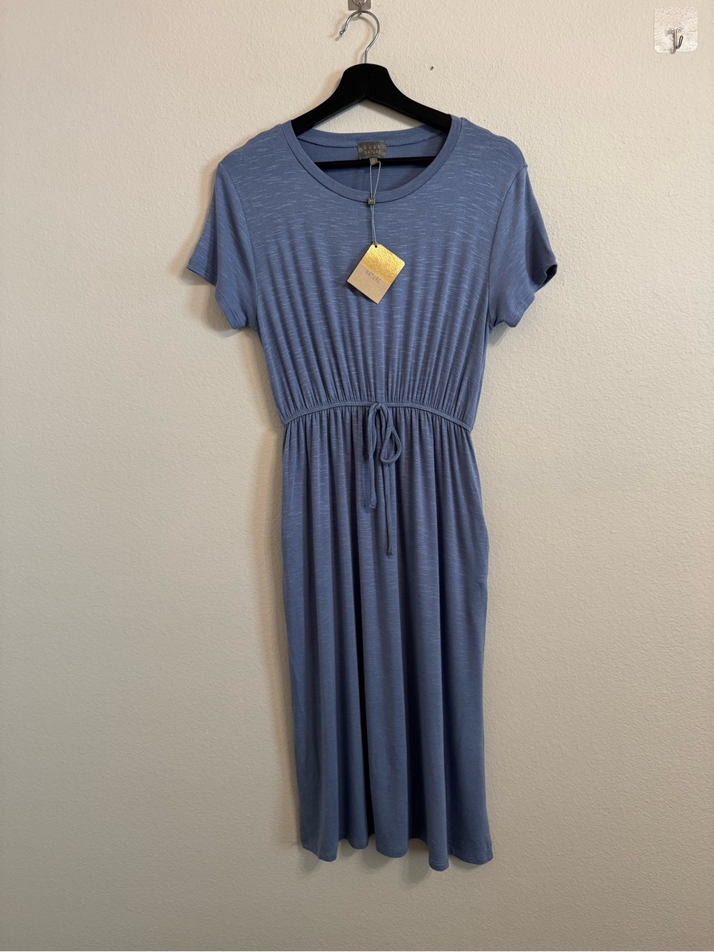 Dual Nature Blue Comfy Midi Dress size S Pockets